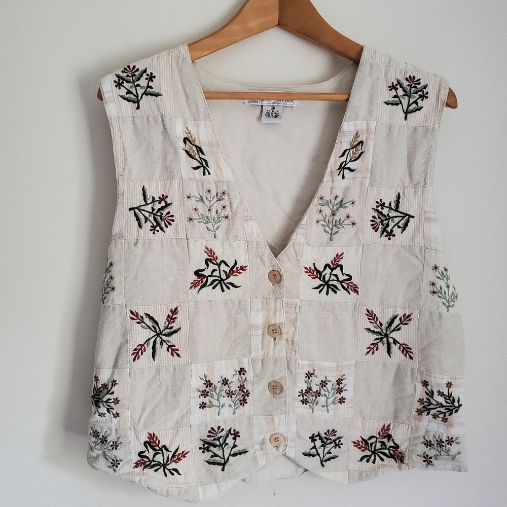 Vintage Embroidered 100% Cotton Vest